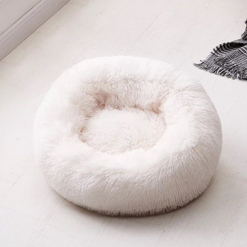 White fluffy dog outlet bed