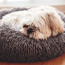 Load image into Gallery viewer, Coco brown caramel beige Calming Relaxing Anti-Anxiety Anxiety Dog Cat Pet Bed Sleep nervous puppy kitten Clotted cream billy Rufus blush pink cloudy grey charcoal black
